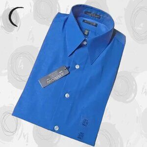 Mens Blue Dress Shirt Small Deadstock Long Sleeves ~ 14 1/2 32 Sleeve